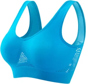 Breathable Sports Bras for Women 2025 Cooling Mesh Comfort Wireless Bra Solid Color Lift Up Air Bra Active Yoga Bra