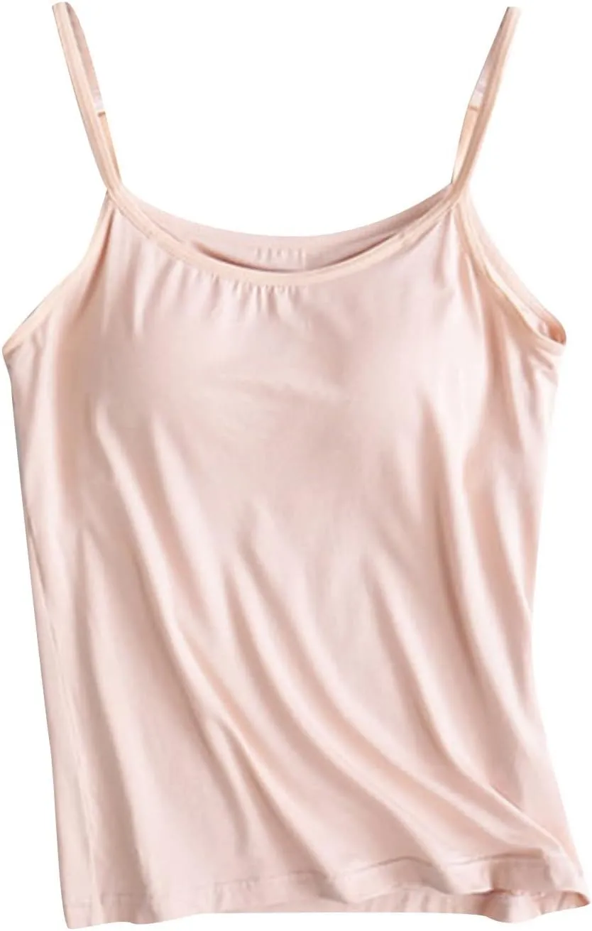 Built in Bra Tank Top Women's 3 PC Crop Tops High Stretchy Cozy Yoga Workout Comfy Lounge Tanks Athletic Undershirt