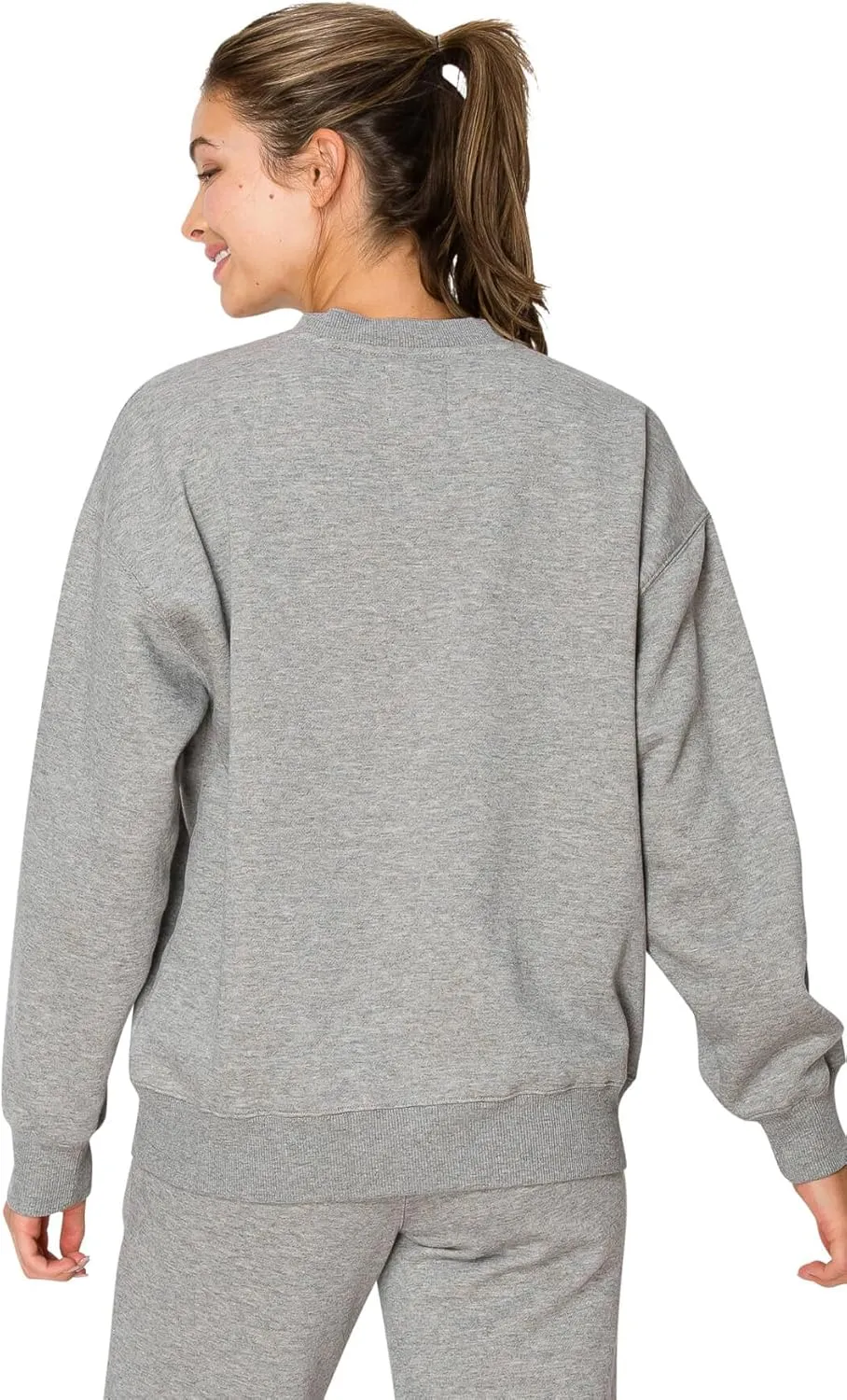 Cali1850 Women's Cloud Nine Fleece Crew Sweatshirt – Relaxed Boyfriend Fit, Ribbed Neck, Cuffs and Hem