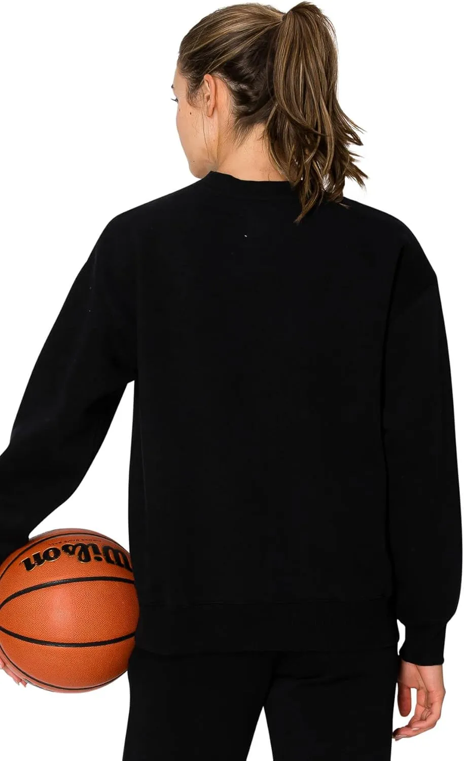 Cali1850 Women's Cloud Nine Fleece Crew Sweatshirt – Relaxed Boyfriend Fit, Ribbed Neck, Cuffs and Hem