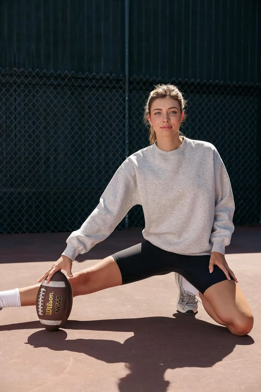 Cali1850 Women's Cloud Nine Fleece Crew Sweatshirt – Relaxed Boyfriend Fit, Ribbed Neck, Cuffs and Hem