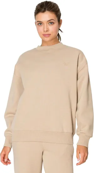 Cali1850 Women's Cloud Nine Fleece Crew Sweatshirt – Relaxed Boyfriend Fit, Ribbed Neck, Cuffs and Hem