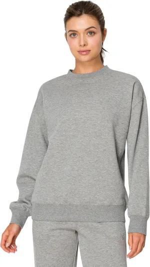 Cali1850 Women's Cloud Nine Fleece Crew Sweatshirt – Relaxed Boyfriend Fit, Ribbed Neck, Cuffs and Hem