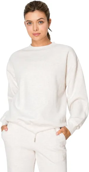 Cali1850 Women's Cloud Nine Fleece Crew Sweatshirt – Relaxed Boyfriend Fit, Ribbed Neck, Cuffs and Hem
