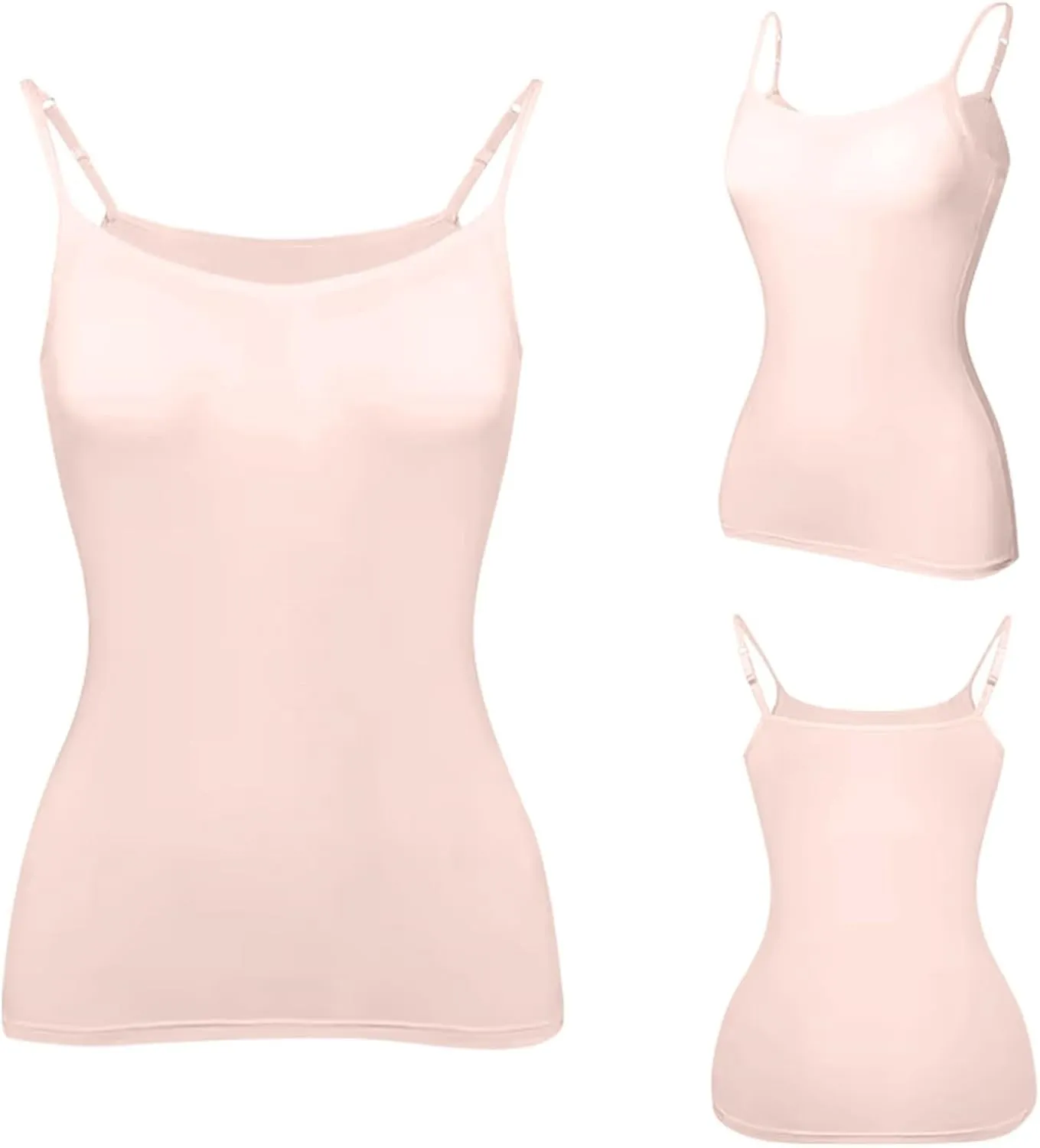 Camisole Tops for Women Built in Bra Basic Cami Vest Summer Workout Camisoles Spaghetti Strap Tank Top Layer Padded Bra