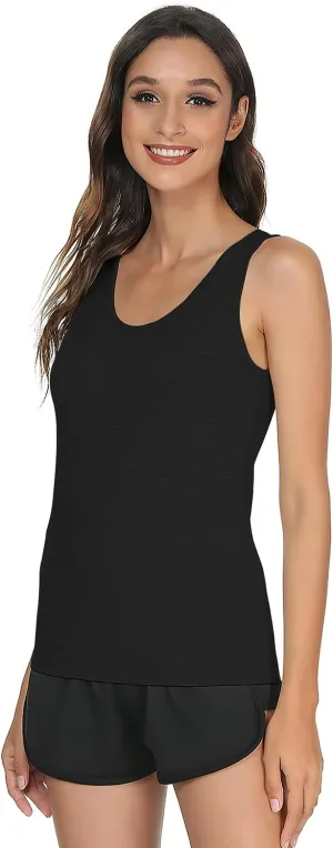 Camisole Tops for Women Built in Bra Spaghetti Strap Workout Yoga Shirts Basic Padded Tank Tops ，Summer New Camisole