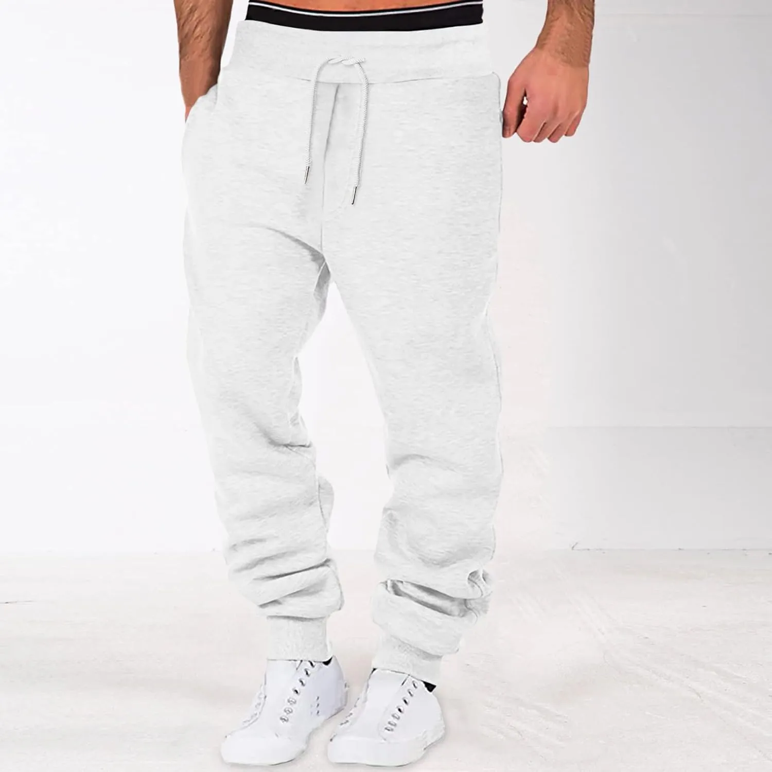 Cargo Pants for Men Big and Tall Casual Loose Jogger Pants High Street Sports Outdoor Running Sweater Trousers Cargo