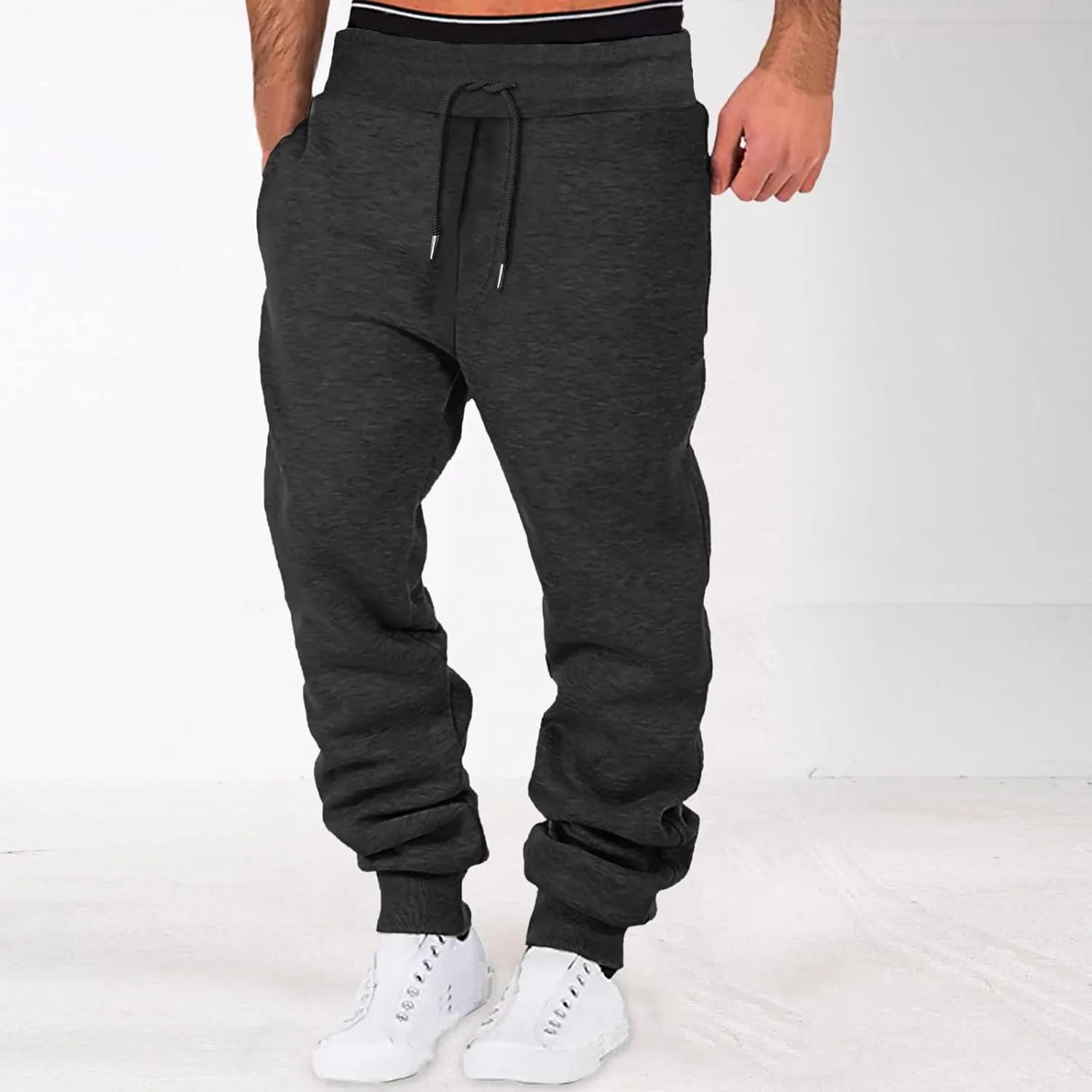 Cargo Pants for Men Big and Tall Casual Loose Jogger Pants High Street Sports Outdoor Running Sweater Trousers Cargo