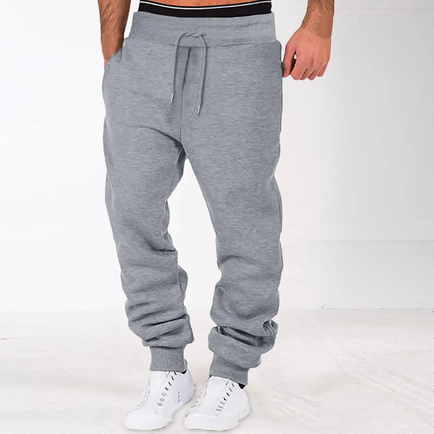 Cargo Pants for Men Big and Tall Casual Loose Jogger Pants High Street Sports Outdoor Running Sweater Trousers Cargo