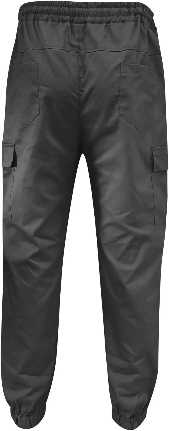Cargo Pants for Men Big and Tall Pants for Men with Zipper Casual Pockets Street Sports Men's Slim Jogging Sweatpants