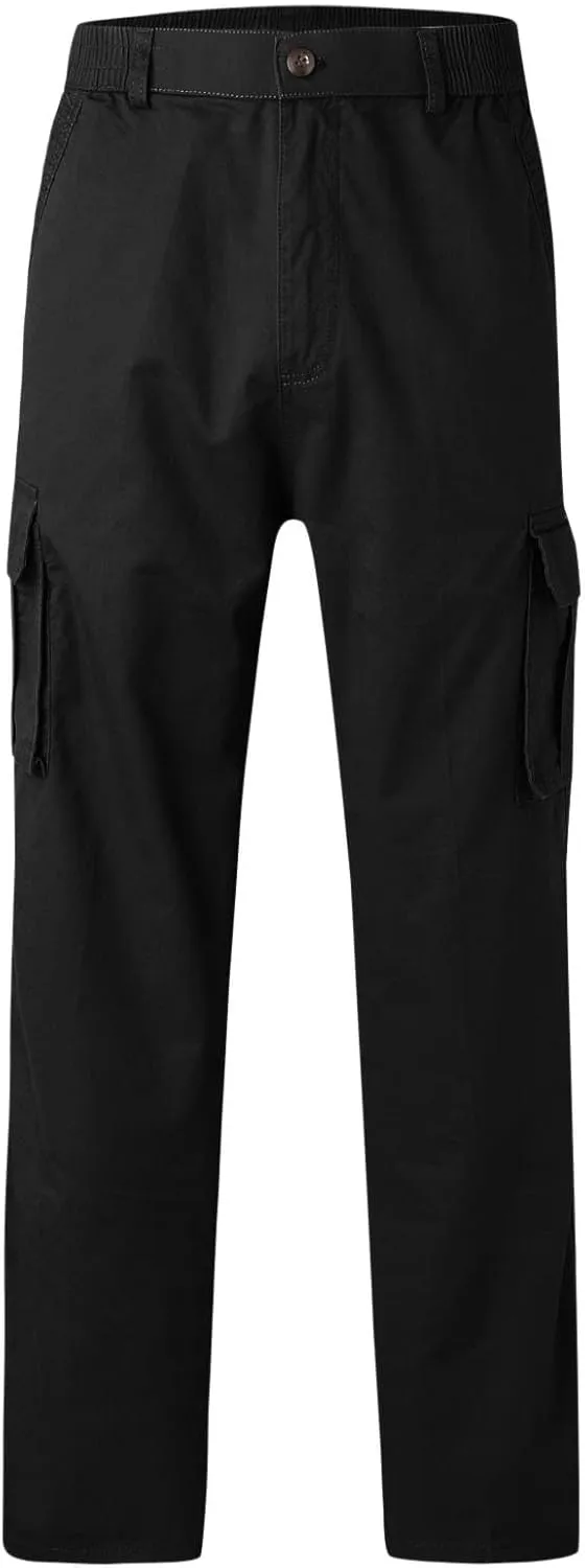 Cargo Pants for Men Relaxed Fit Joggers Solid Corduroy Multi Pockets Straight Work Pants High Street Mens Sweatpants