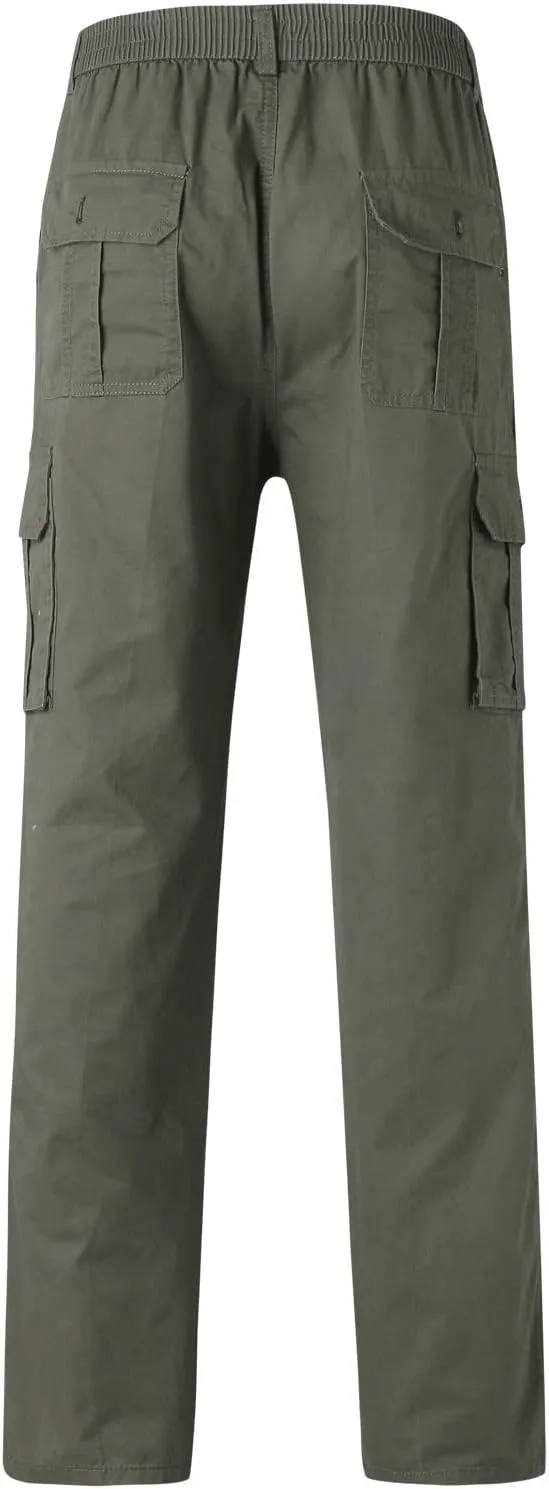 Cargo Pants for Men Relaxed Fit Joggers Solid Corduroy Multi Pockets Straight Work Pants High Street Mens Sweatpants