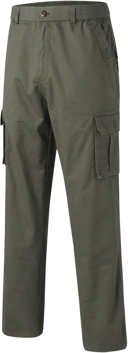 Cargo Pants for Men Relaxed Fit Joggers Solid Corduroy Multi Pockets Straight Work Pants High Street Mens Sweatpants