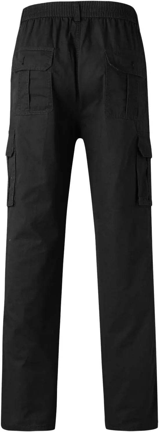 Cargo Pants for Men Relaxed Fit Joggers Solid Corduroy Multi Pockets Straight Work Pants High Street Mens Sweatpants