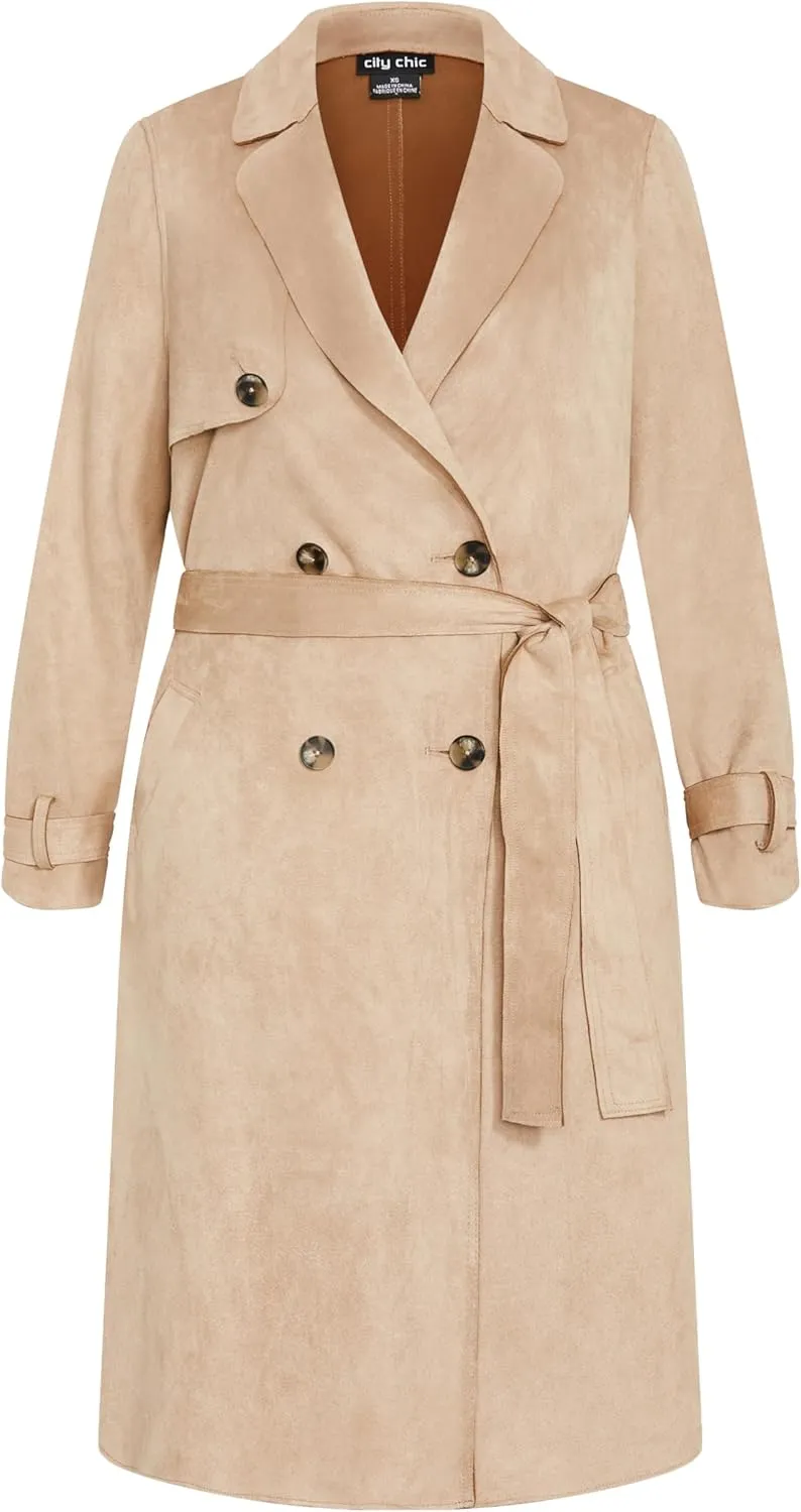 City Chic Women's Plus Size Coat-Cornwall Trench
