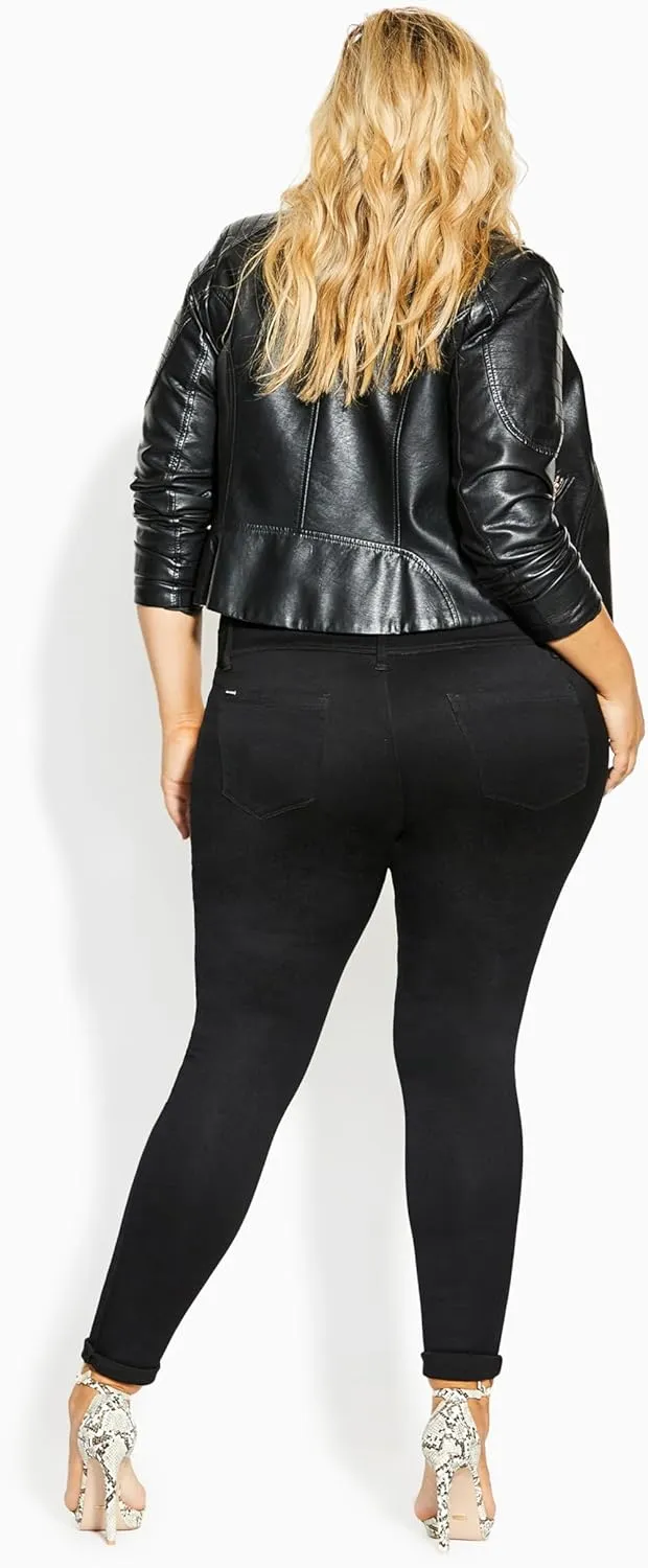 City Chic Women's Plus Size Jean Asha Rip Crst