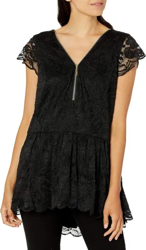 City Chic Women's Plus Size Top Lace Peplum