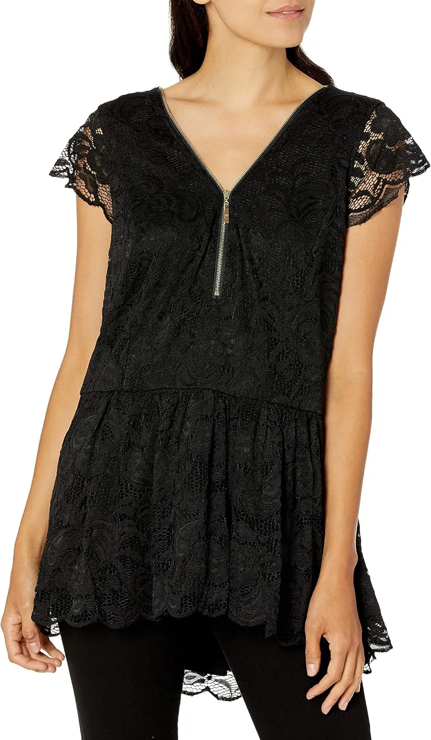 City Chic Women's Plus Size Top Lace Peplum