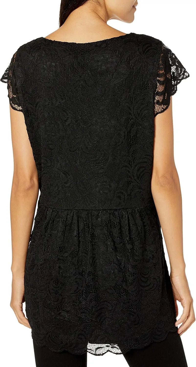 City Chic Women's Plus Size Top Lace Peplum