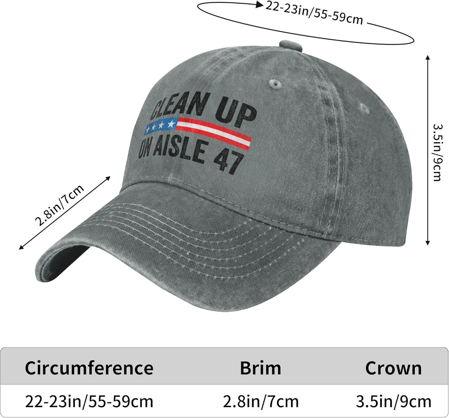 Clean Up On Aisle 47 Impeach 47 Baseball Cap Trucker Cap for Men Wemen