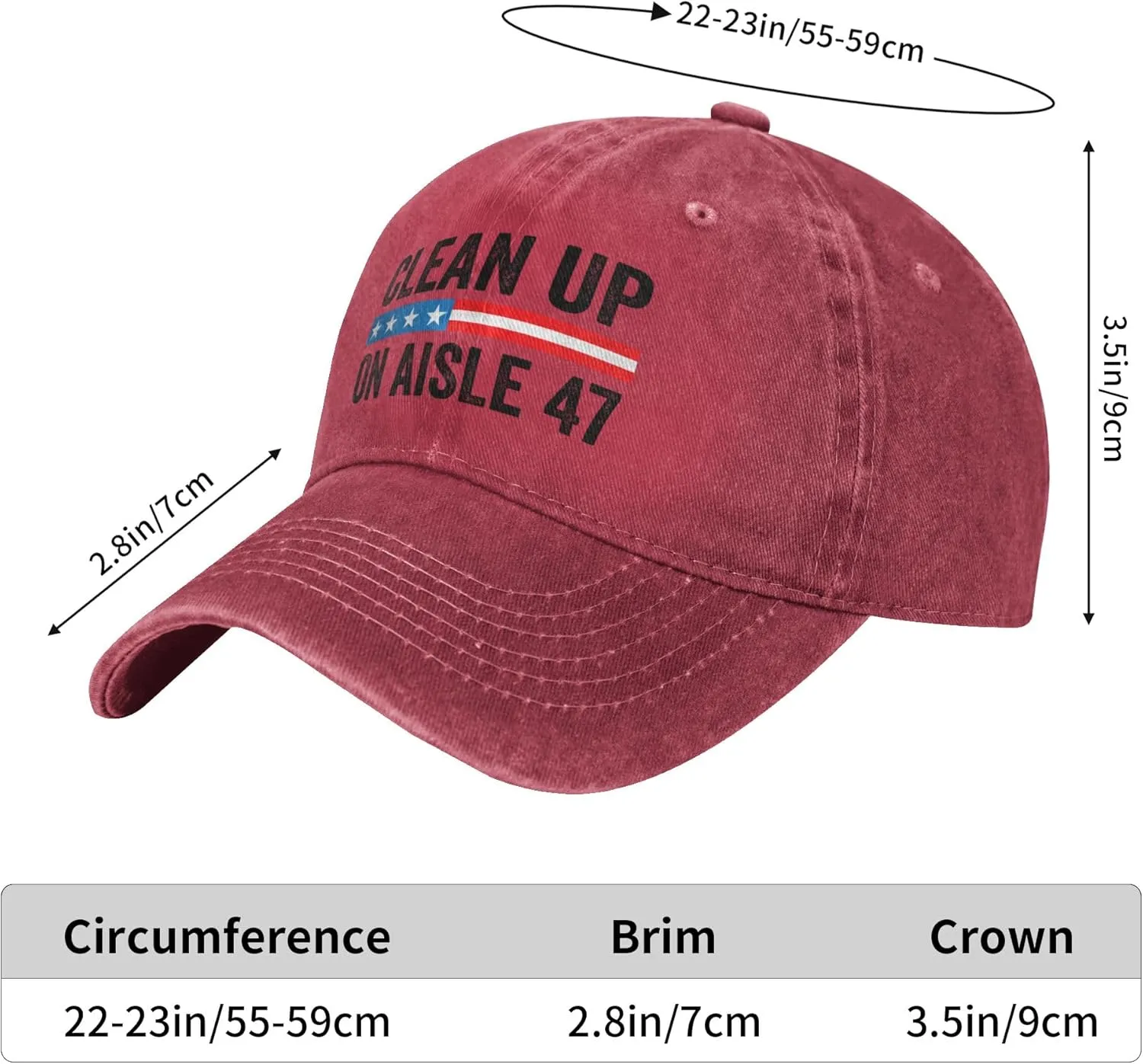 Clean Up On Aisle 47 Impeach 47 Baseball Cap Trucker Cap for Men Wemen