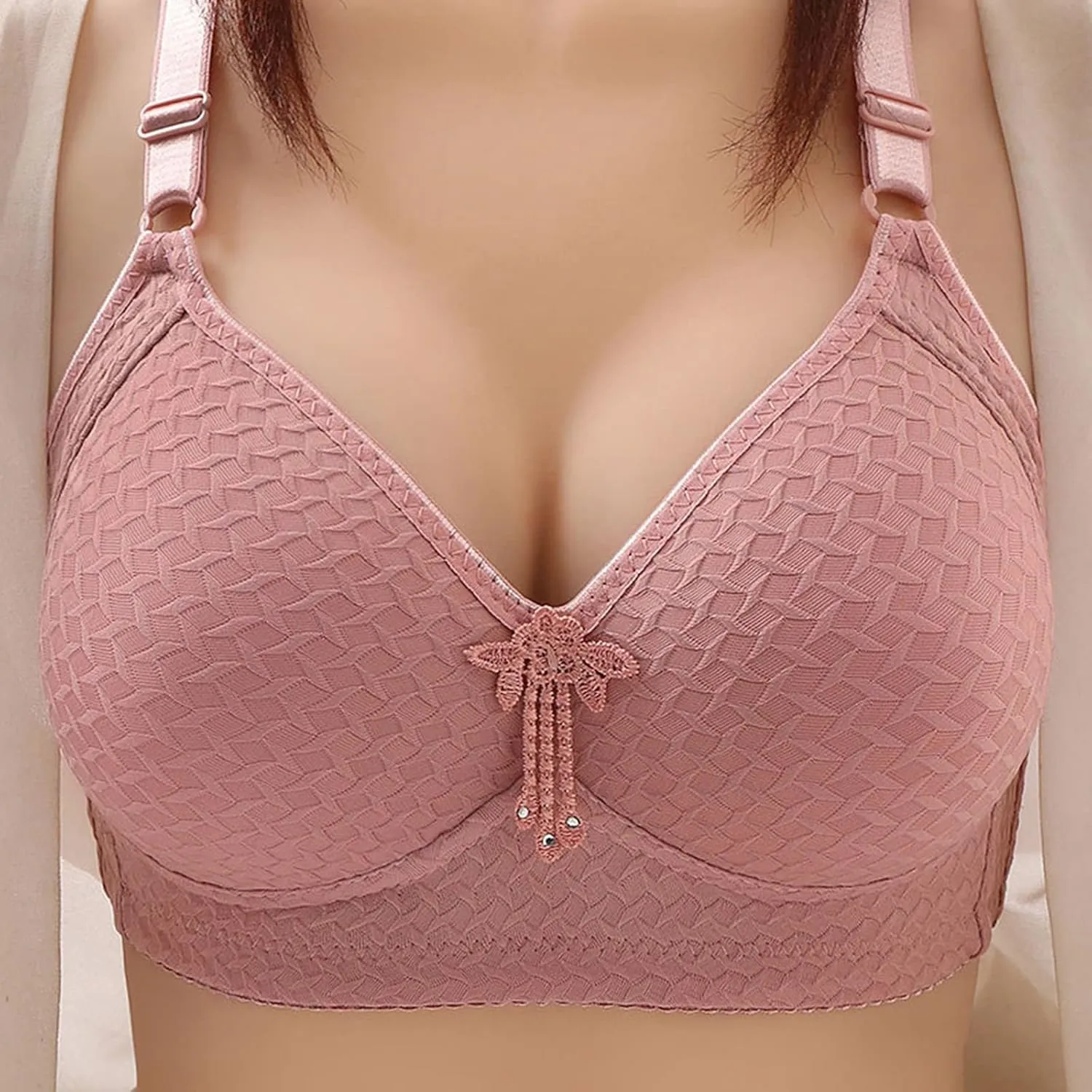 Comfortable Push up Bras for Women No Underwire Lace Bralettes 18-Hour Ultimate Lift Wireless Full Coverage Bras 2023