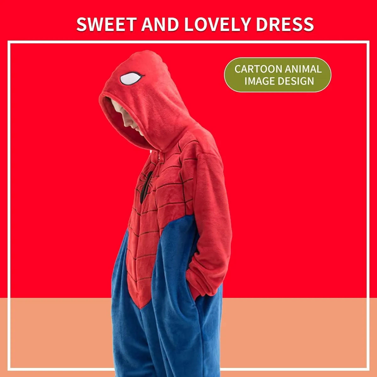 COSUSKET Snug Fit Adult Onesie Pajamas, Halloween Falnnel Womens Cosplay One Piece Costume Sleepwear