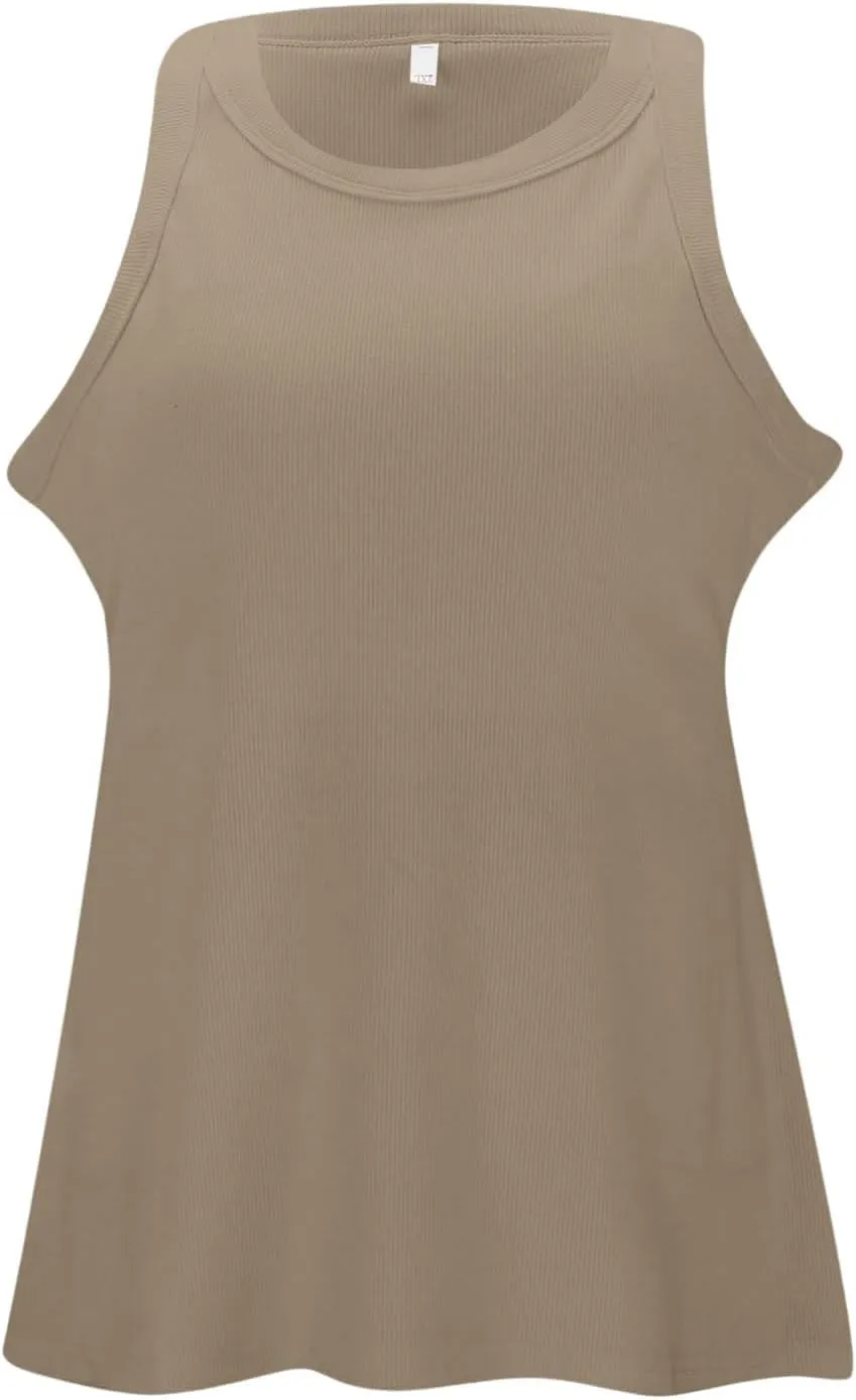 Cotton Shelf Bra Camisole Tops for Women Comfy Y2K Rib Vest Spring Summer Layering Tank Summer Outfits Cami Shirt