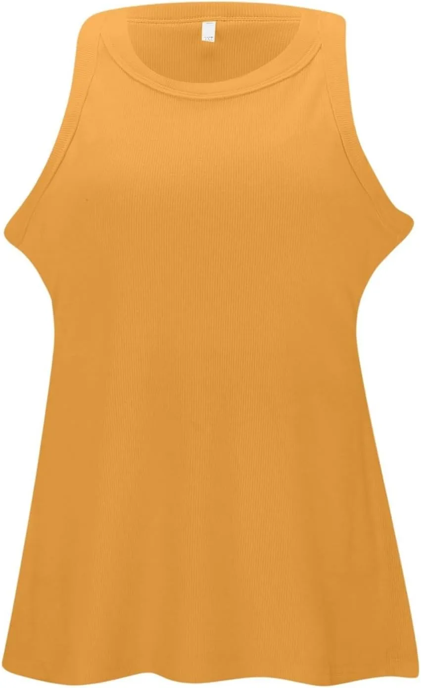 Cotton Shelf Bra Camisole Tops for Women Comfy Y2K Rib Vest Spring Summer Layering Tank Summer Outfits Cami Shirt
