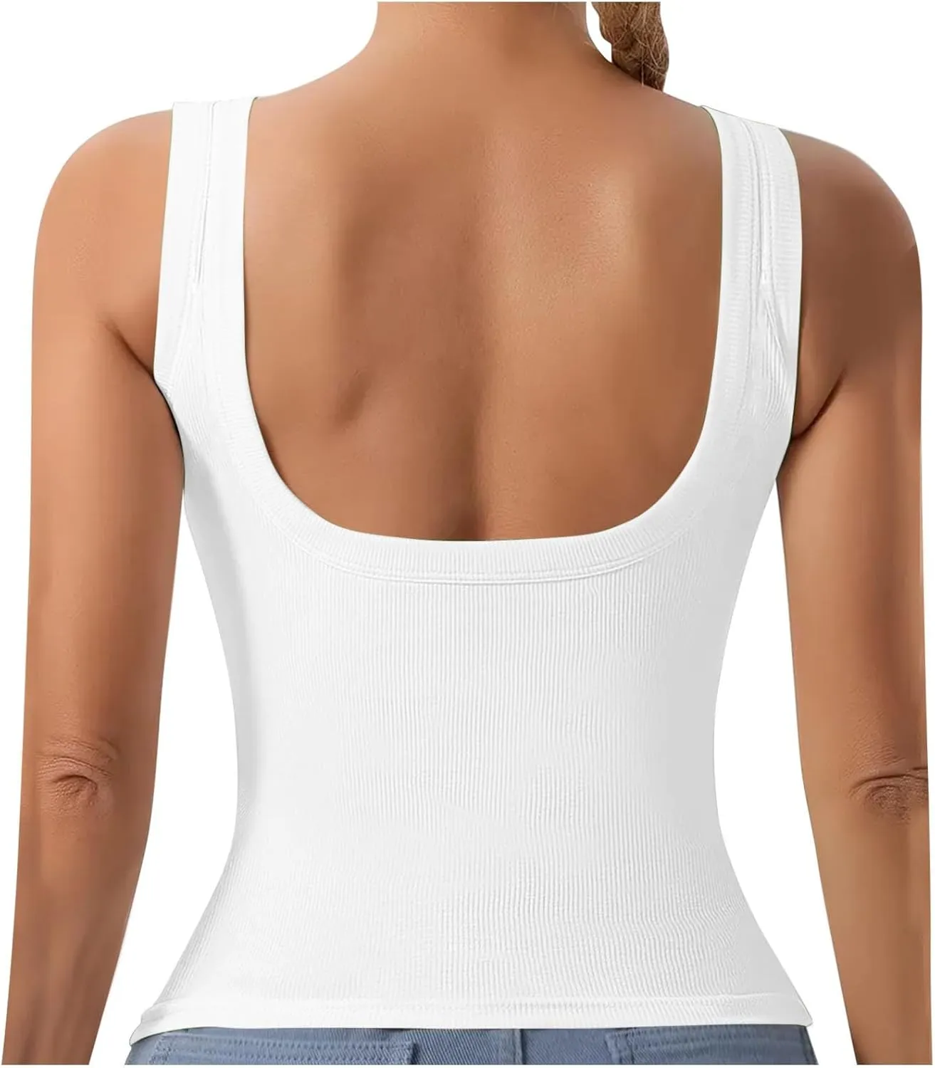 Cotton Shelf Bra Camisole Tops for Women Comfy Y2K Rib Vest Spring Summer Layering Tank Summer Outfits Cami Shirt