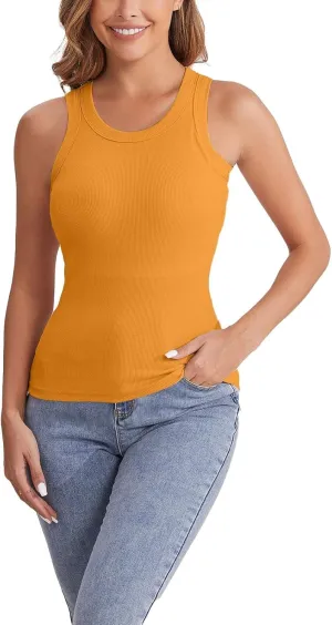 Cotton Shelf Bra Camisole Tops for Women Comfy Y2K Rib Vest Spring Summer Layering Tank Summer Outfits Cami Shirt
