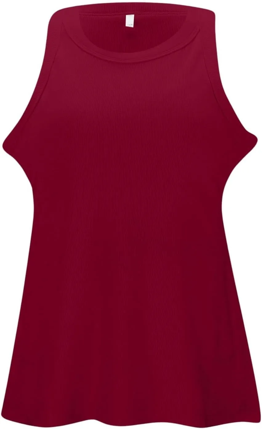 Cotton Shelf Bra Camisole Tops for Women Round Neck Comfy Vest Summer Running Layering Tank Top Summer Cami Shirt