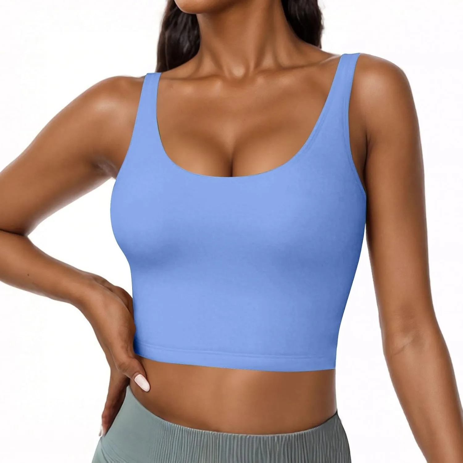 Cotton Shelf Bra Camisole Tops for Women Round Neck Comfy Y2K Vest Summer Layering Tank Summer Outfits Cami Shirt