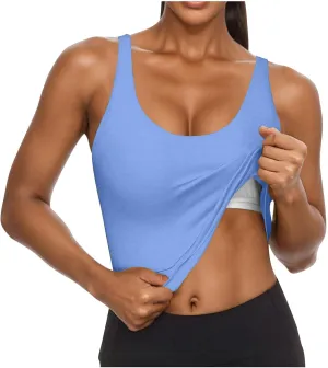 Cotton Shelf Bra Camisole Tops for Women Round Neck Comfy Y2K Vest Summer Layering Tank Summer Outfits Cami Shirt