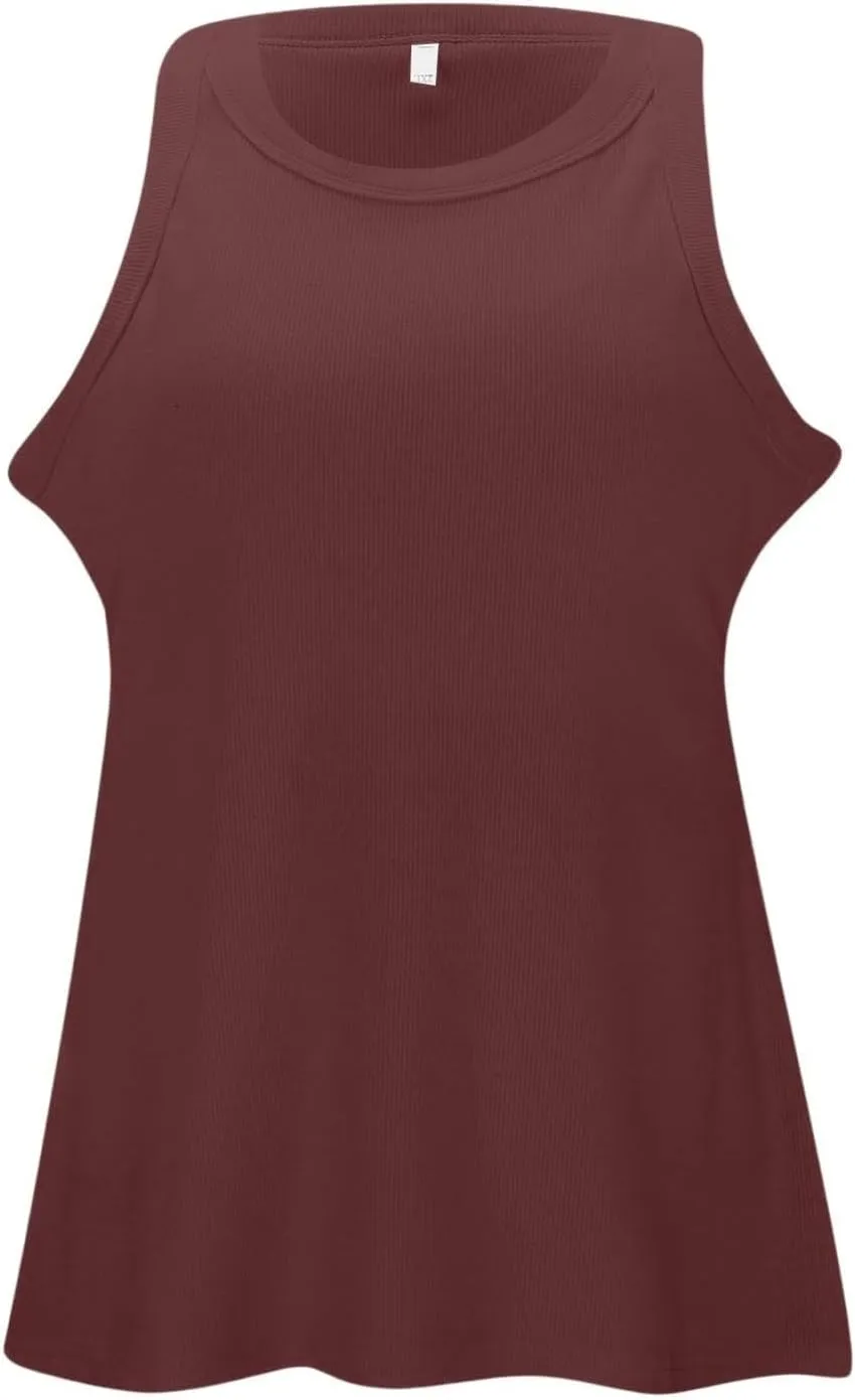 Cotton Shelf Bra Camisole Tops for Women Round Neck Comfy Y2K Vest Summer Layering Tank Summer Outfits Cami Shirt