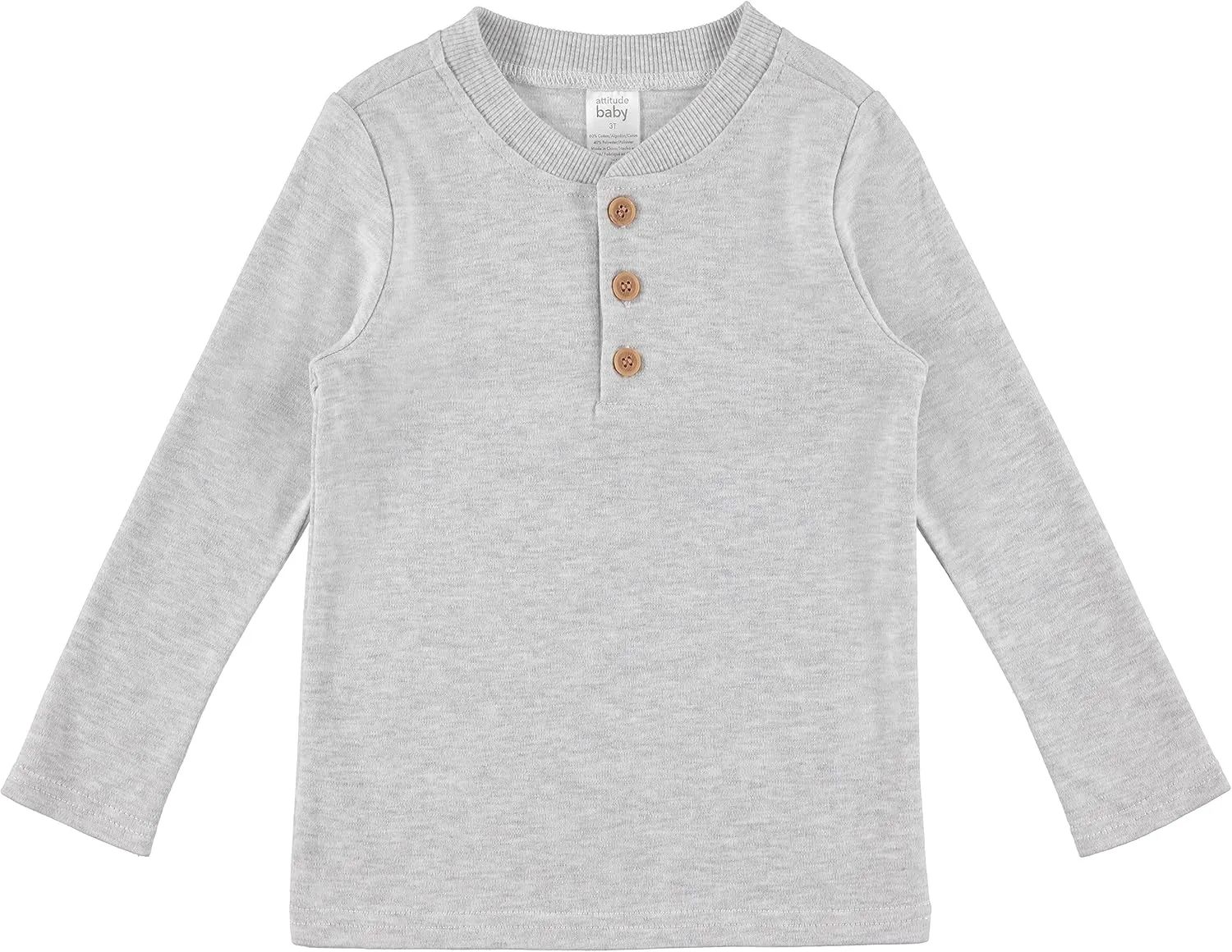 Cudlie 5-Pack Baby/Toddler Boy Long Sleeve Shirt - Basic Tshirt Tops, Light Undershirt - Solid & Striped Tees for Boys