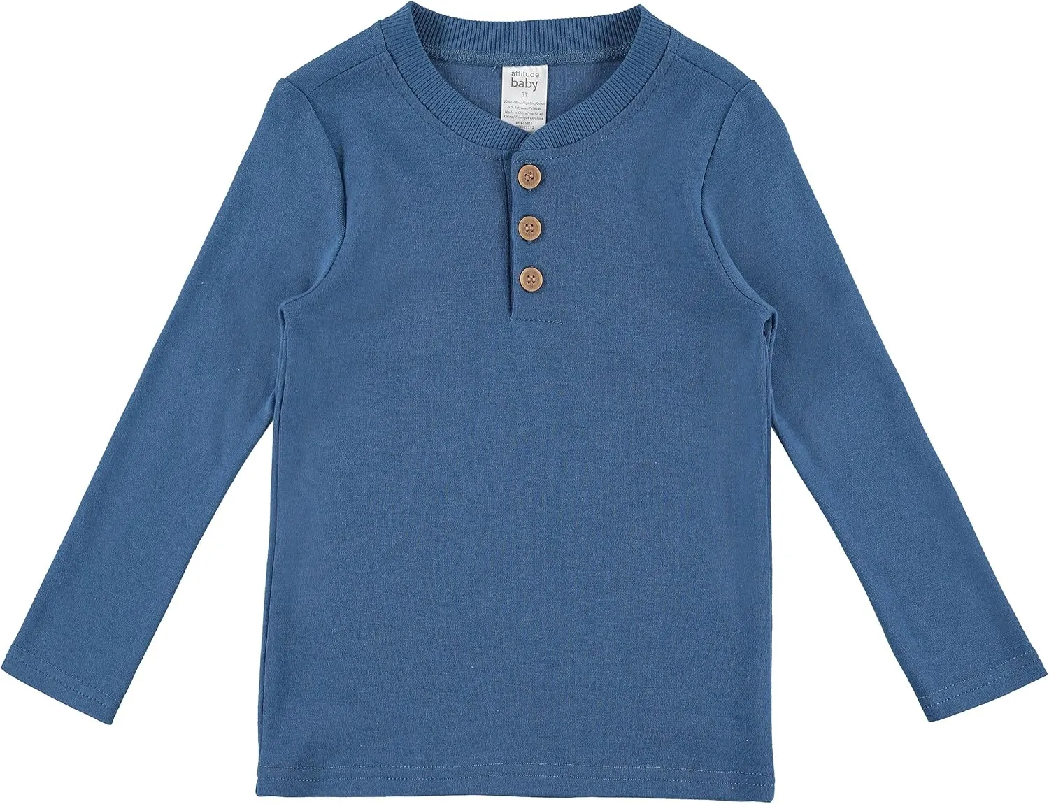 Cudlie 5-Pack Baby/Toddler Boy Long Sleeve Shirt - Basic Tshirt Tops, Light Undershirt - Solid & Striped Tees for Boys