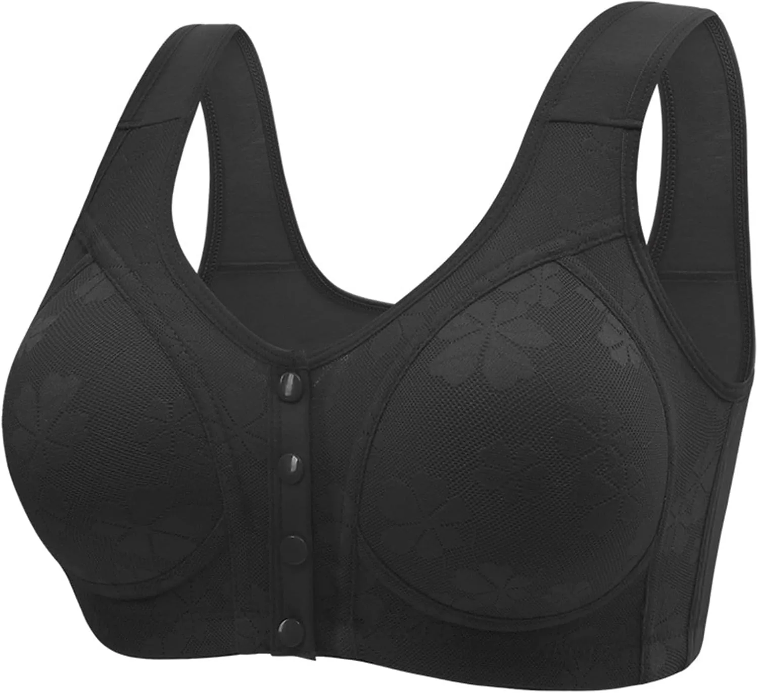 Daisy Bras for Older Women Front Closure Push up Bra No Underwire Senior Bra with Snaps 2025 Upgraded Breathable Bras