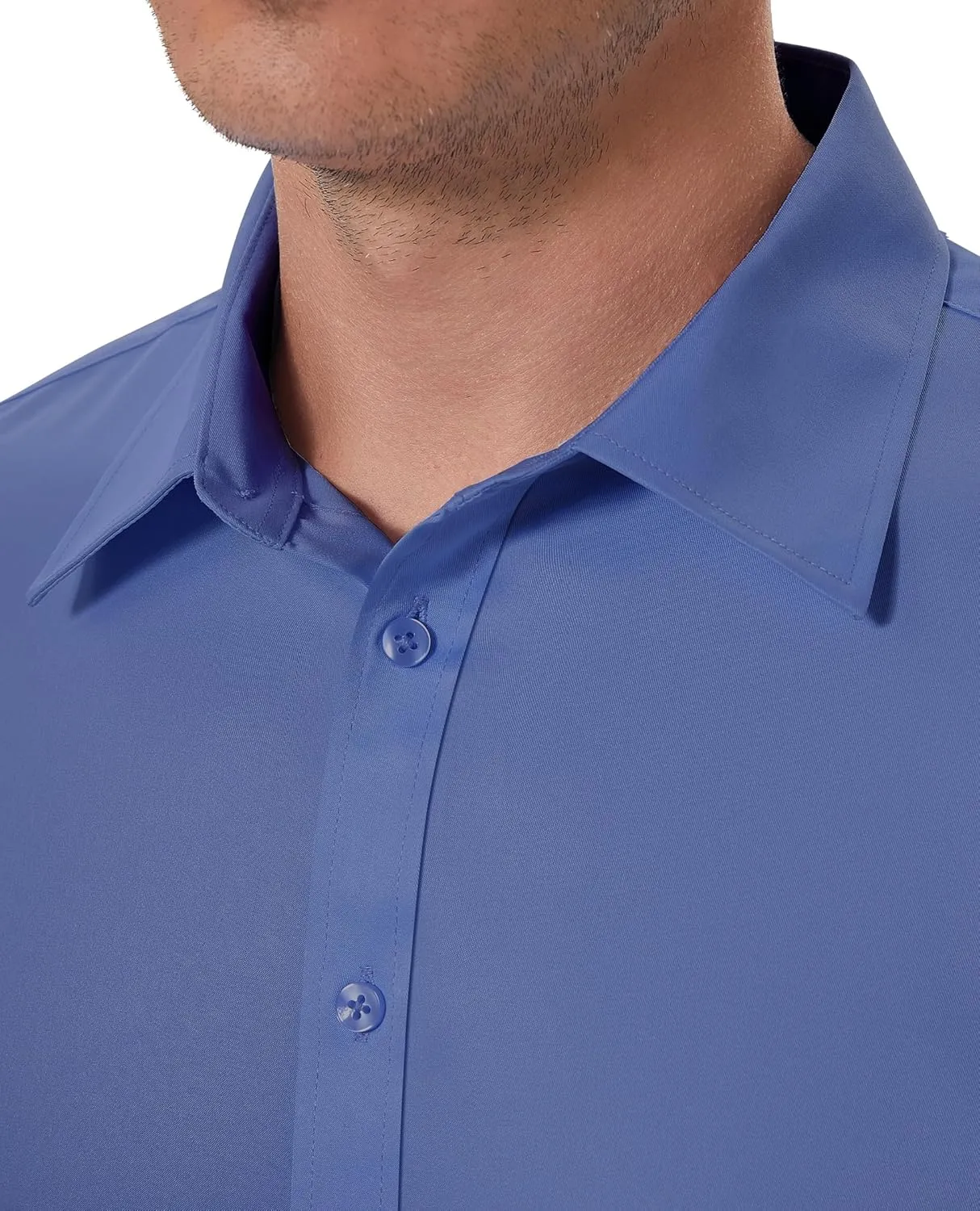 DEMEANOR Stain Sheild Dress Shirts for Men Dress Shirts Slim Fit Button Down Long Sleeve Dress Shirt Formal Business