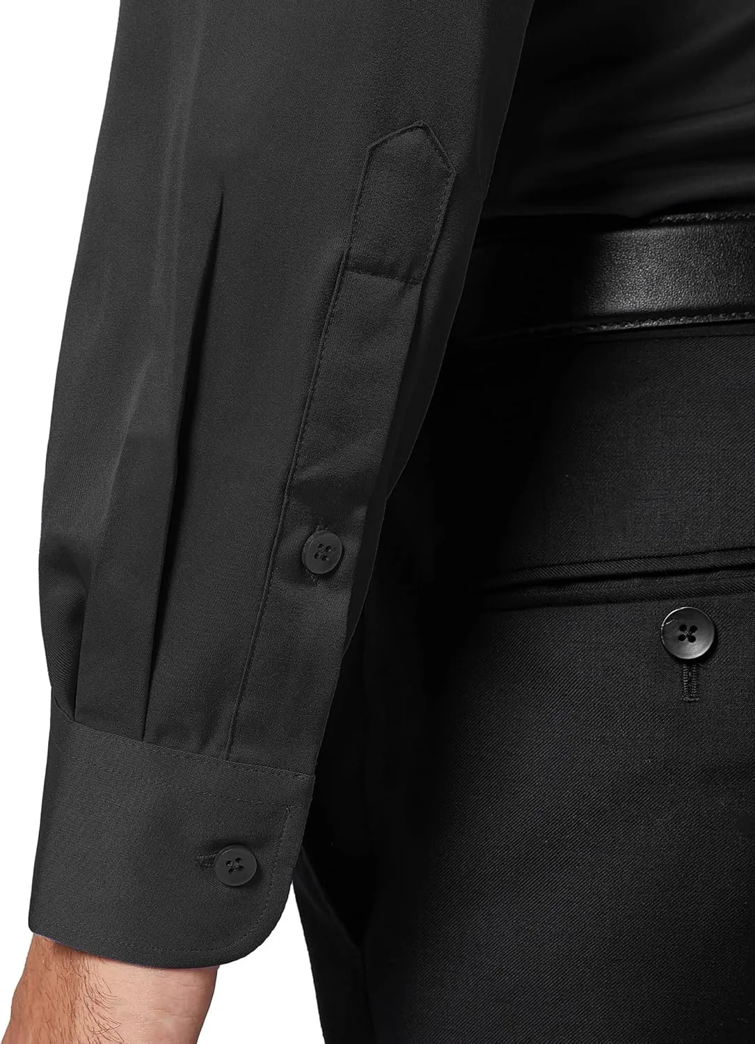 DEMEANOR Stain Sheild Dress Shirts for Men Dress Shirts Slim Fit Button Down Long Sleeve Dress Shirt Formal Business