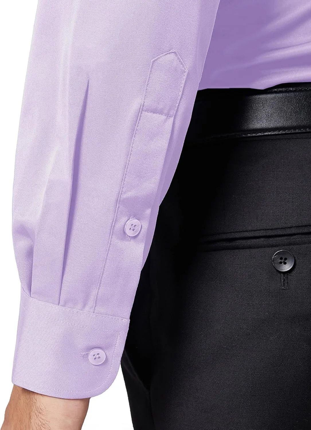 DEMEANOR Stain Sheild Dress Shirts for Men Dress Shirts Slim Fit Button Down Long Sleeve Dress Shirt Formal Business