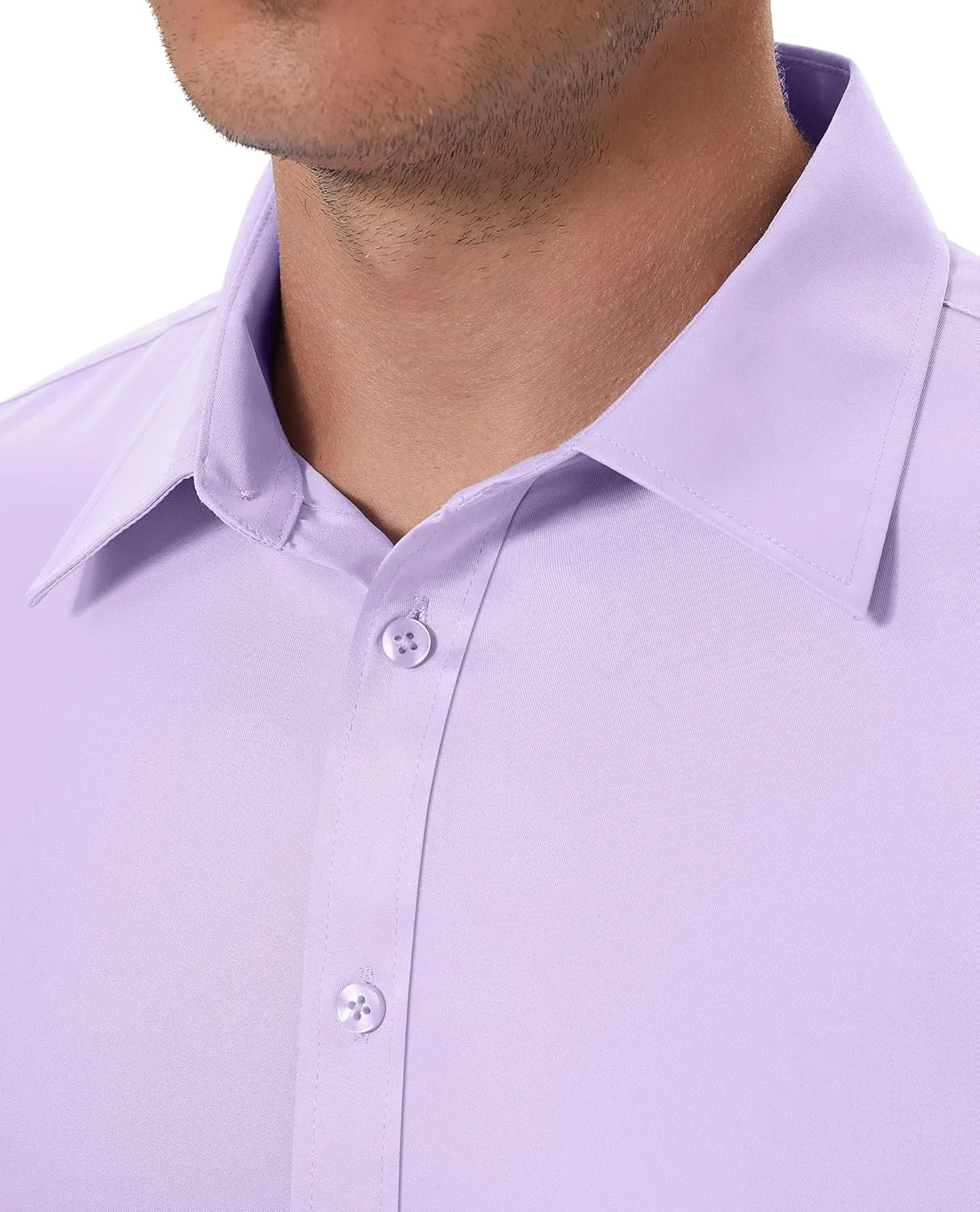 DEMEANOR Stain Sheild Dress Shirts for Men Dress Shirts Slim Fit Button Down Long Sleeve Dress Shirt Formal Business