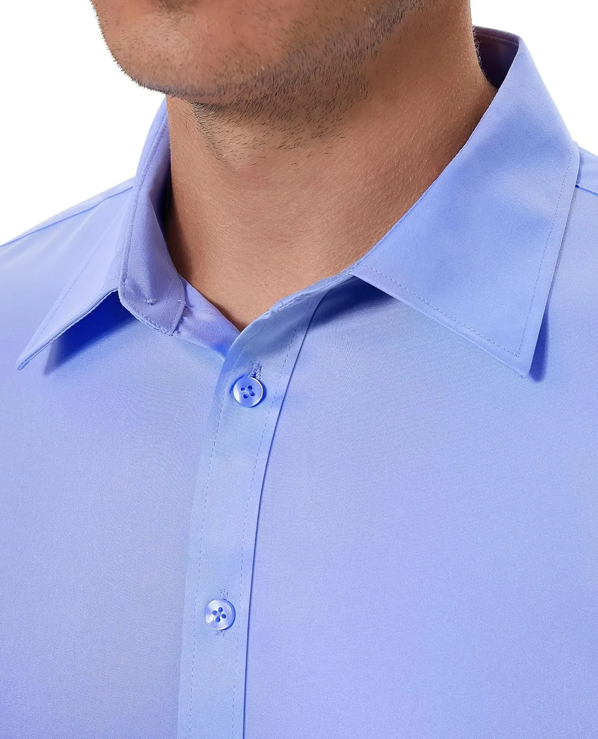 DEMEANOR Stain Sheild Dress Shirts for Men Dress Shirts Slim Fit Button Down Long Sleeve Dress Shirt Formal Business