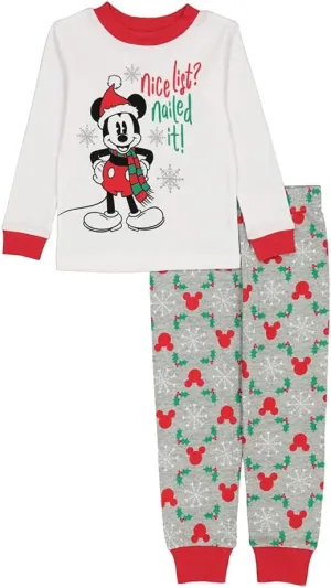 Disney 2-Piece Snug-fit Cotton Pajama Set, Soft & Cute for Kids
