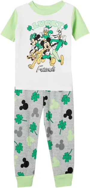 Disney Baby Boys' 2-Piece Snug-fit Cotton Holiday Pajama Set, Soft & Cute for Kids