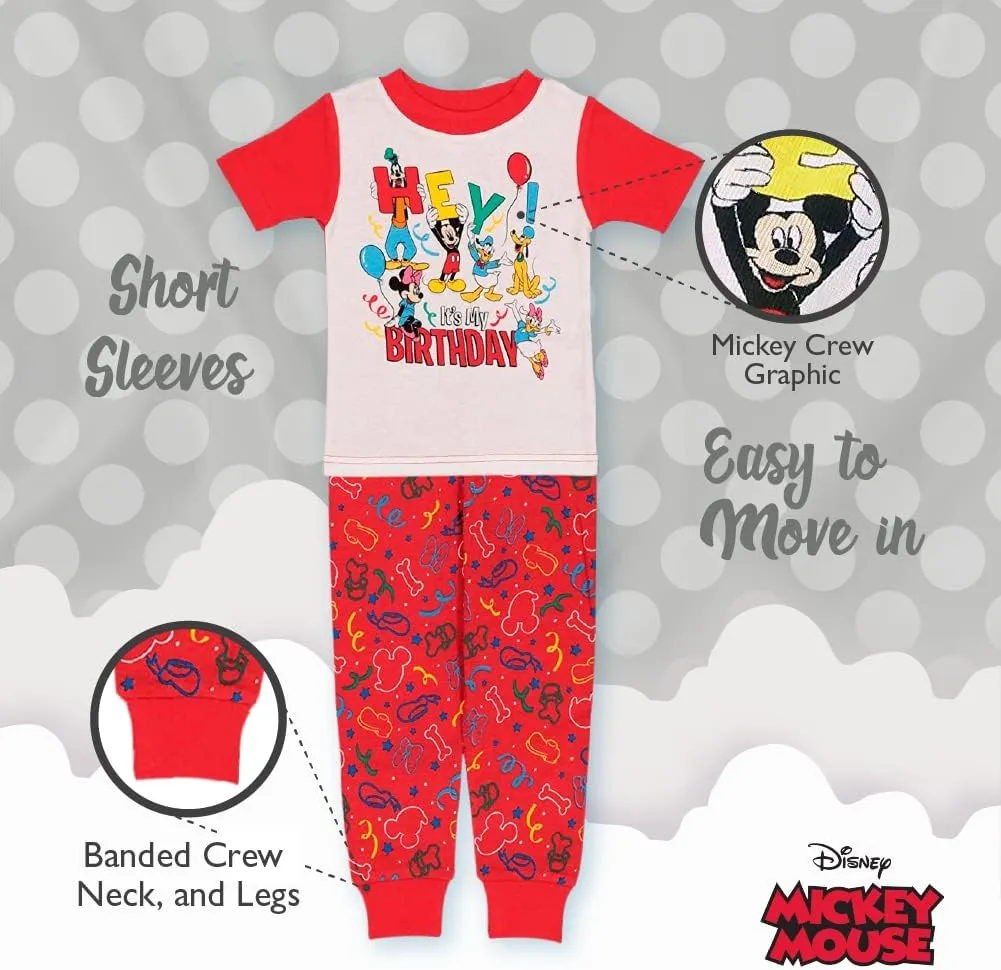 Disney Baby Girls' 2-Piece Snug-fit Cotton Holiday Pajama Set, Soft & Cute for Kids