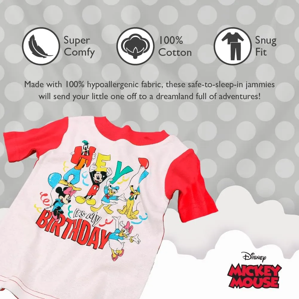 Disney Baby Girls' 2-Piece Snug-fit Cotton Holiday Pajama Set, Soft & Cute for Kids