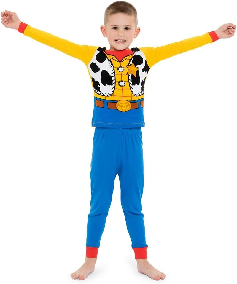 Disney Boys' 4-Piece Snug-fit Cotton Pajama Set, Soft & Cute for Kids