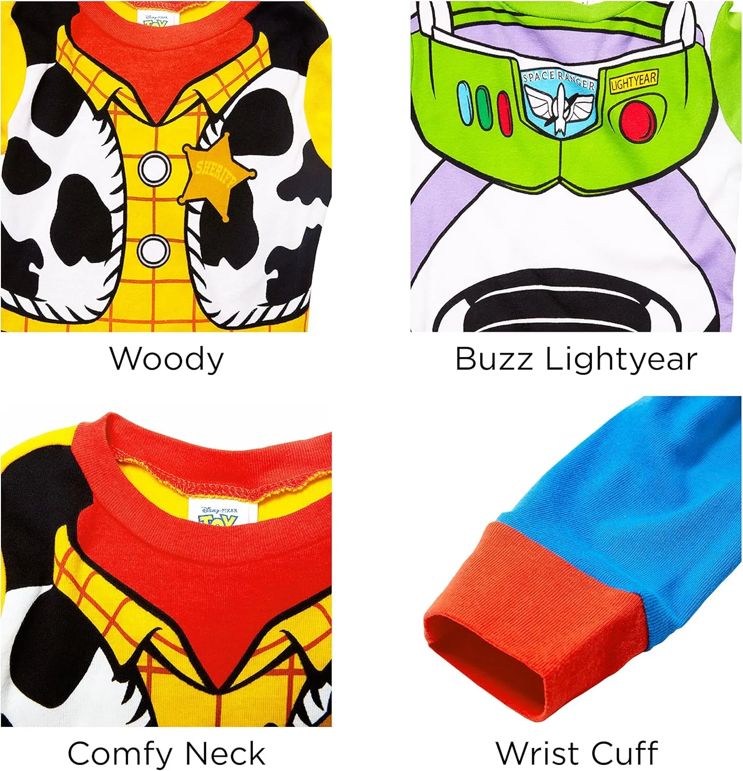 Disney Boys' 4-Piece Snug-fit Cotton Pajama Set, Soft & Cute for Kids