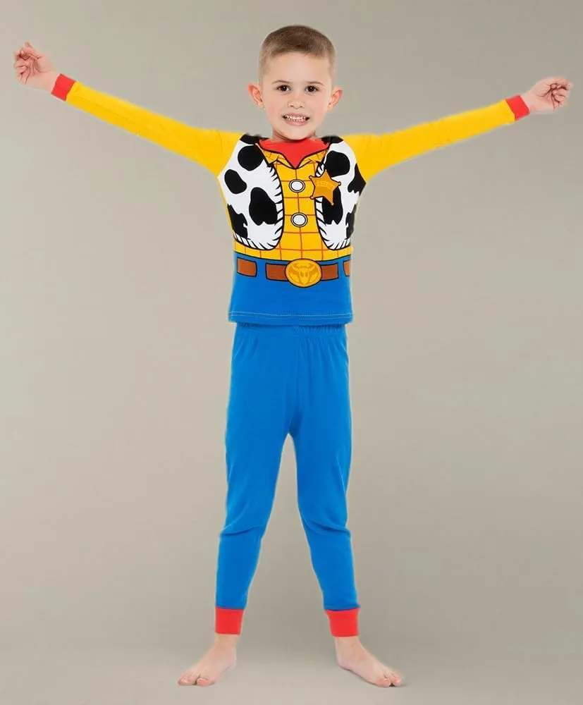 Disney Boys' 4-Piece Snug-fit Cotton Pajama Set, Soft & Cute for Kids